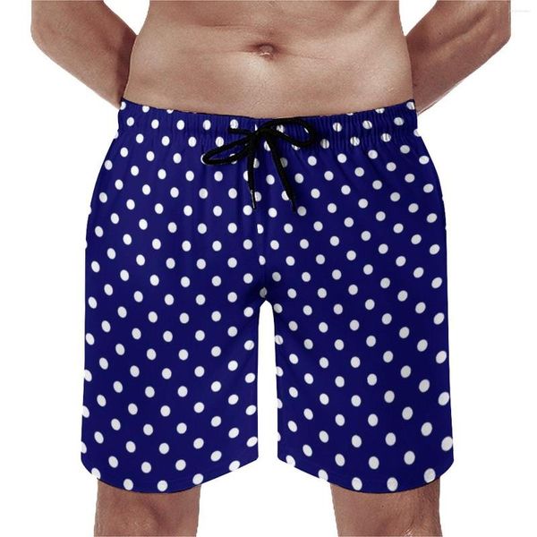 Pantaloncini da uomo Blu a pois Board Vintage Dot Hawaii Beach Pantaloni corti Surf maschile Costume da bagno ad asciugatura rapida Regalo di compleanno