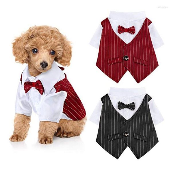 Vestuário para cães Roupas para animais de estimação Casamento formal camiseta cachorrinho gato gravata borboleta smoking cavalheiro terno