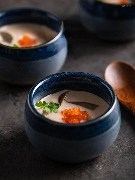 Tazze Piattini Tazza da tè blu in ceramica per la casa Latte giapponese creativo Regalo di San Valentino