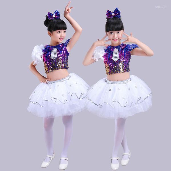 Abbigliamento da palcoscenico Costumi per ragazze Spettacoli di danza per bambini Abiti da principessa Gonne Jazz moderno