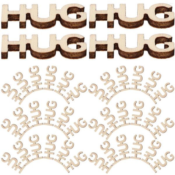 Vorratsflaschen 100 Stück DIY Wood Hug Crafts Holzausschnitte Handgefertigte Hochzeitszeremonie Dekorationen Glas Unvollendete Worte