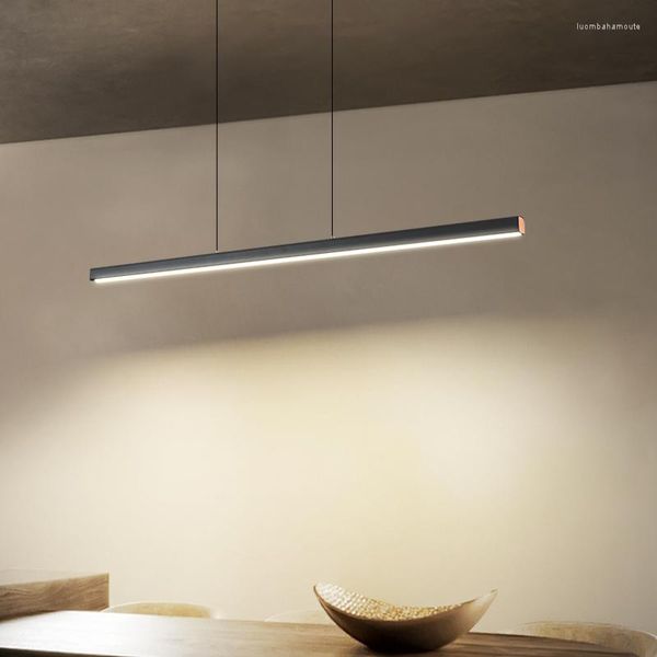 Люстры минимализм полосы светодиодная люстра для столовой кухни украшения кровати современный скандинавский домашний декор