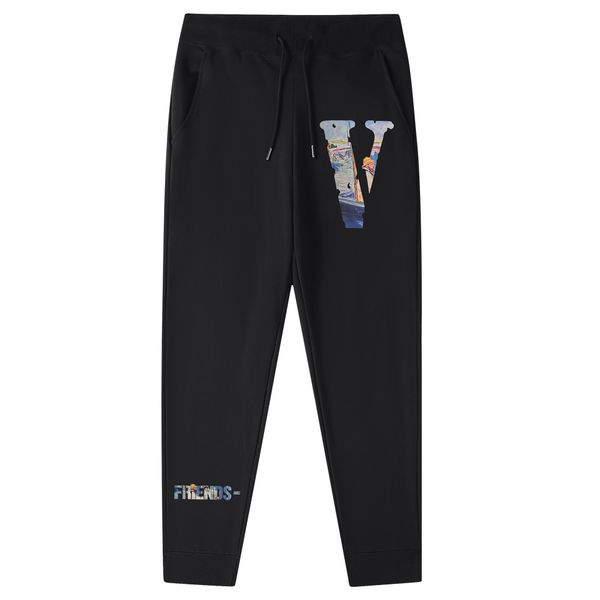 Vlone marca sweatpants homens mulheres calças moda preto branco luxo roupas rua polos vlone roupas camisetas tops camisa 3xl designers carta solta vestuário