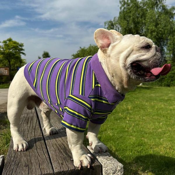 Одежда для собак рубашки рубашки поло в весенняя осень дышащая полосатая полоса