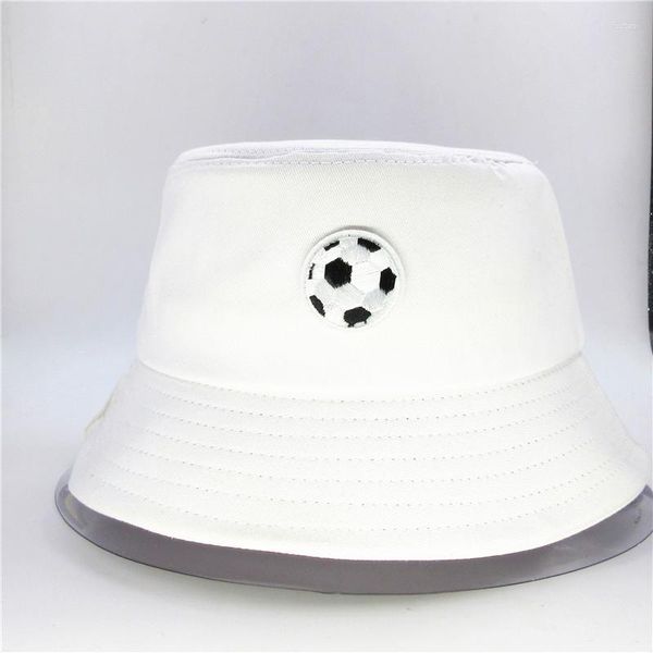 Berets O futebol bordado algodão balde chapéu pescador ao ar livre viagem sol boné chapéus para crianças homens mulheres 213