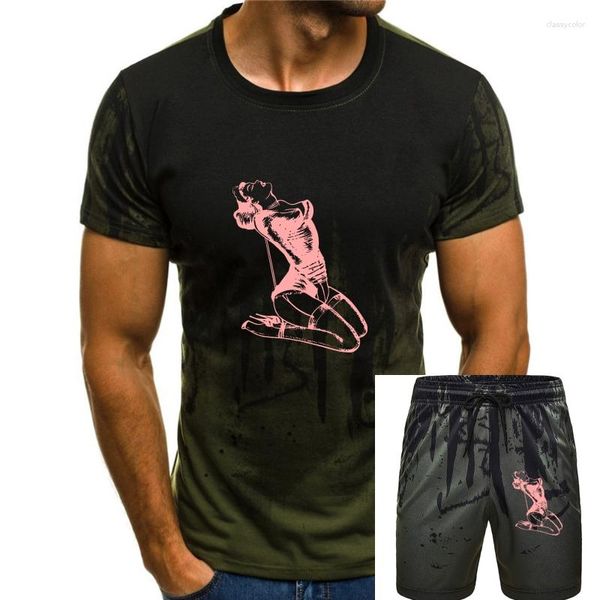 Fatos de treino masculino vintage retro bdsm corda bondage camiseta-camisas pinup fofas