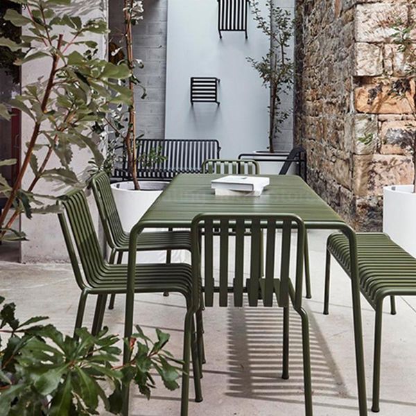 Mobili da campeggio Nordic Outdoor Ferro Sedia da pranzo Combinazione Balcone Cortile Cafe Lounge Tavolino Sgabello Gaeden Z