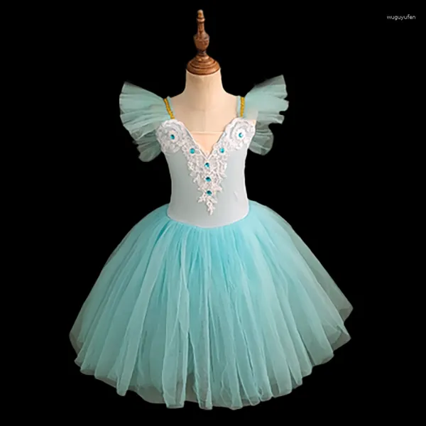 Stage Wear 2023 Costume da gonna per balletto per bambini e donne per ragazze Sling Dance Abito lungo Top in velluto