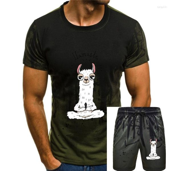 Fatos masculinos Llamaste Camiseta Llama Yoga Namaste Alpaca Texto Animal Meditação Mindfullness