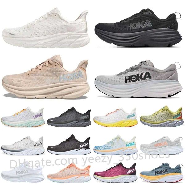 scarpa One hoka Bondi 8 Scarpe da ginnastica da corsa atletiche Hokas Clifton 8 9 Carbon x 2 Kawana Challenger ATR 6 On Cloud Blue Fog Eggnog Shifting Sand Mesh Profly Scarpe da ginnastica 36-45