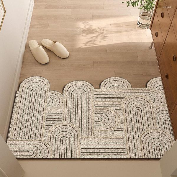 Teppiche, einfache geometrische Seidenring-Bodenmatte für den Hausgebrauch, schmutzabweisende und verschleißfeste Fußmatte, kann geschnitten werden