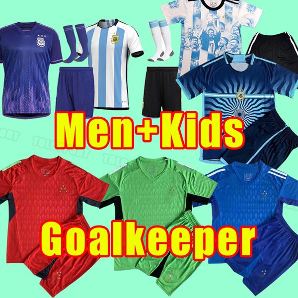 2022 2023 2024 Argentinien Fußballtrikots Fußballtrikot DYBALA AGUERO MARADONA DI MARIA 23 24 Fans Version Männer Uniformen Auswärts Männer Kinder Kinder Erwachsener Torwart