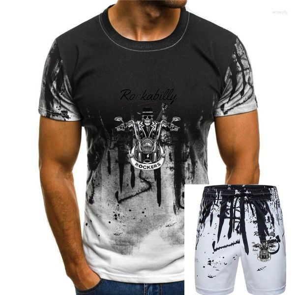 Männer Trainingsanzüge 1950er Jahre Rockabilly Schädel Biker Motorrad Vintage Top Qualität Sommer 2023 Mode Baumwolle Tops Tees Skate T Shirts