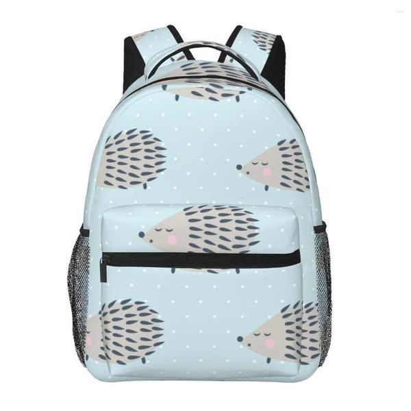 Mochila adolescente saco de escola para meninas meninos bookbag estudante médio mochila dos desenhos animados ouriço com bolinhas bagpack