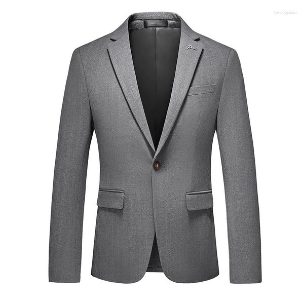 Ternos masculinos moda negócios casual cavalheiro versão coreana fino-ajuste único breasted estilo britânico cor sólida trabalho host blazer