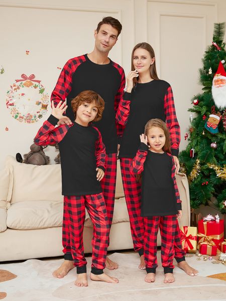 Roupas combinando para a família Feliz Natal Roupas de Ano Mãe Filha Pai Filho Bebê Roupas Combinando 2 Pcs Terno Pijama Familiar Algodão Homewear Pjs 230901