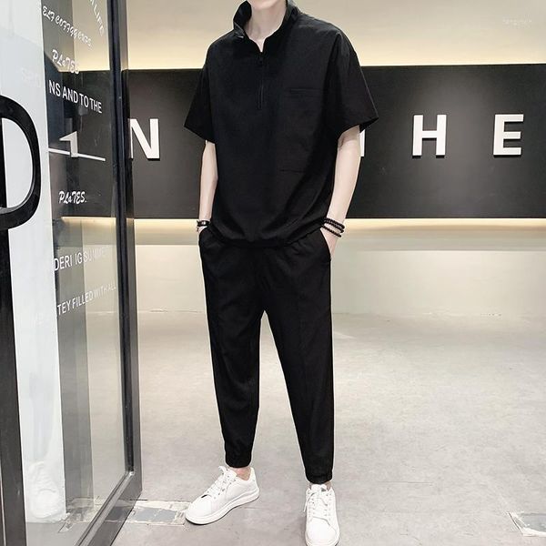 Tute da uomo Chic Top Tute sportive Uomo Kpop Plain Cool Basic No Logo 5xl T Shirt Pantaloni Imposta Outdoor Regular Tuta Fit S Abbigliamento per