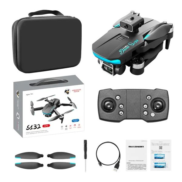 Nuovo S132 Pro GPS Drone HD professionale con fotocamera 5G WIFI 360 'evitamento ostacoli FPV motore brushless RC Quadcopter Mini droni