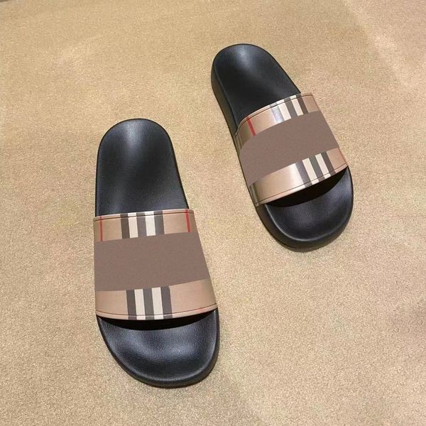 Klassische Tartan Mule Slipper Gummi Sandale Damen Herren Slide Designer Schuh Lässig Top Qualität Flach Canvas Größe 35-46 Strand Vintage Druck Sandale Sommer 99 E 93 e