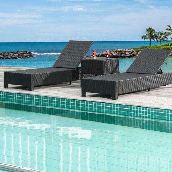 Camp Furniture Outdoor Sea Beach Swimming Pool Side Rattan Lounge Chairs Patio Garden Wicker Chaiselongue Sun Lounger