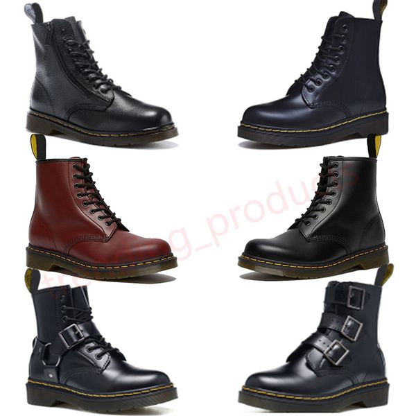 2023 Novas Chegadas Botas Botas Curtas Doc Martens Designer Homens Mulheres Marten Alto Couro Inverno Botas de Neve Oxford Bottom Ankle Plate-Forme Sapatos Tamanho 36-45