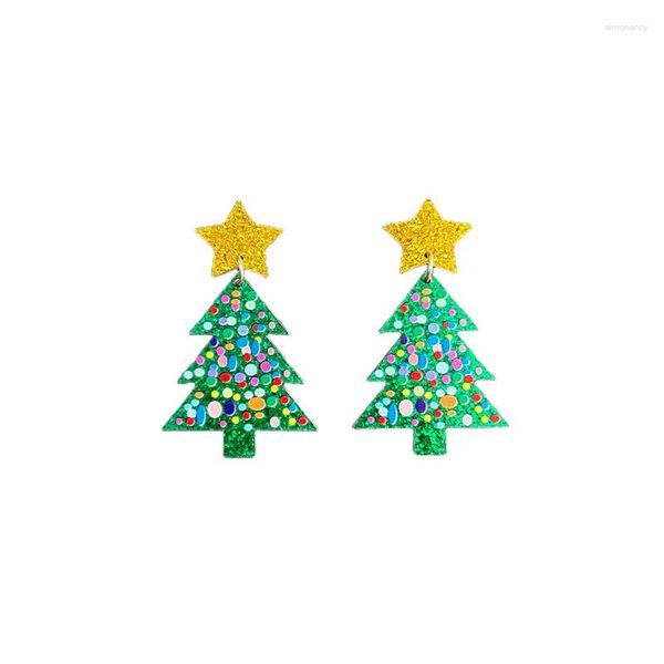 Orecchini pendenti ALBERO DI NATALE Paillettes glitterate acriliche Tema ciondola per le donne Accessori di gioielli festivi