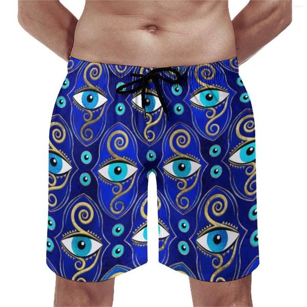 Pantaloncini da uomo Summer Board Evil Eye Charm Running Greek Eyes Mati Amulet Stampato Beach Retro Comodo costume da bagno Plus Size