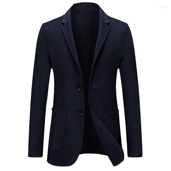 Abiti da uomo Giacca da abito in lana per uomo Alta qualità Slim Fit Moda coreana Manica intera Double Face Taglia M-4XL