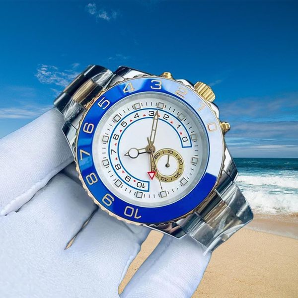 Reloj para hombre con esfera azul, reloj Ice Out, relojes dorados para hombre, reloj de pulsera mecánico de lujo con diamantes, 44 movimientos automáticos, primeras marcas, relojes de pulsera de alto rol, reloj de diseñador para hombre