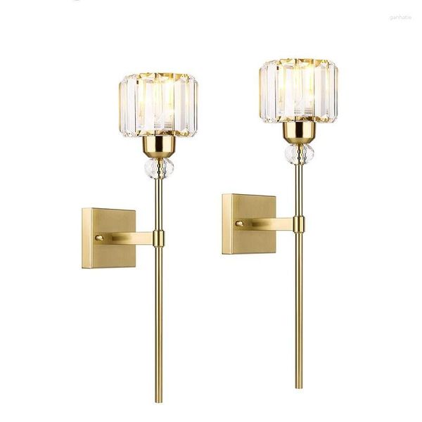 Duvar lambası Modern Altın/Gümüş Kristal Sconce Banyo Oturma Odası Moda Fuaye Salonu Merdiven K9 Işık Led armatür