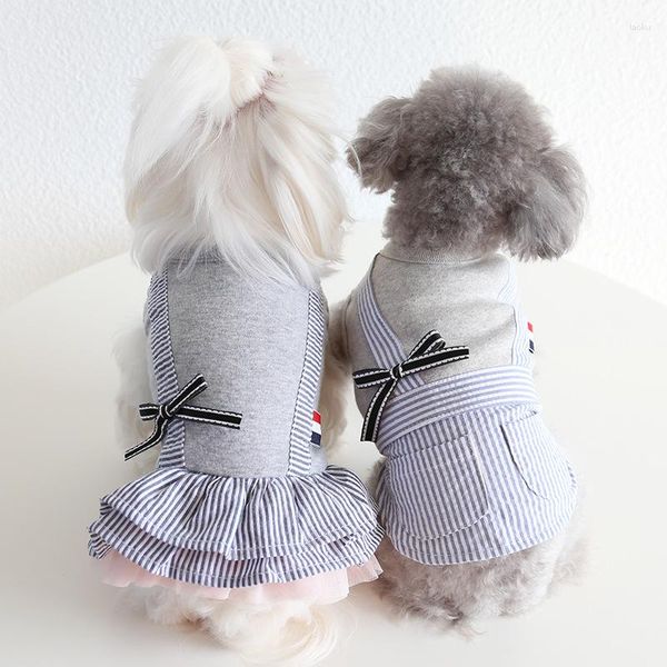 Cão vestuário feminino masculino listrado roupas para animais de estimação verão vestido camisa colete gato filhote de cachorro casamento floral roupas para cães teddy