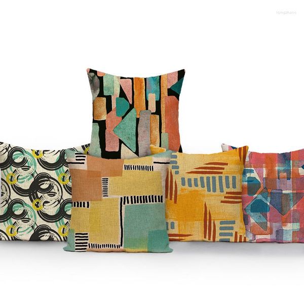 Цвет подушки, украшение для дома Nordica, чехол для подушки S, декоративный индивидуальный геометрический принт, устойчив к пятнам