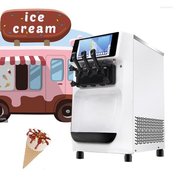 Çift sistemli dondurma makinesi güçlü şişirme pompası 10 inç büyük ekran akıllı 2 kompresör
