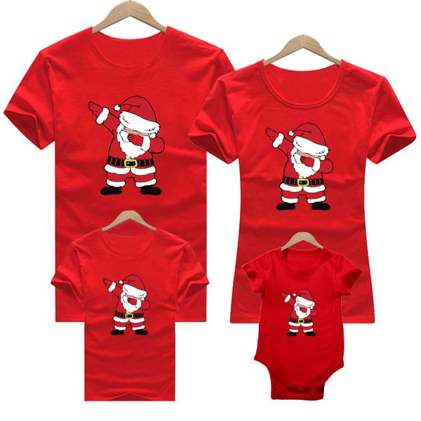 Abiti coordinati per la famiglia Anno Natale Abiti per la famiglia Set T-shirt a maniche corte per bambini in cotone rosso Madre e figlia Pagliaccetto per bambini 230901