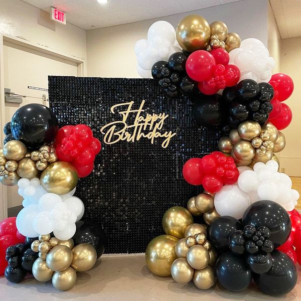 Outros suprimentos para festas de eventos 110pcs vermelho preto balão arco guirlanda kit branco ouro ballon conjunto decoração de aniversário corrida casino graduação chá de bebê globos 230904