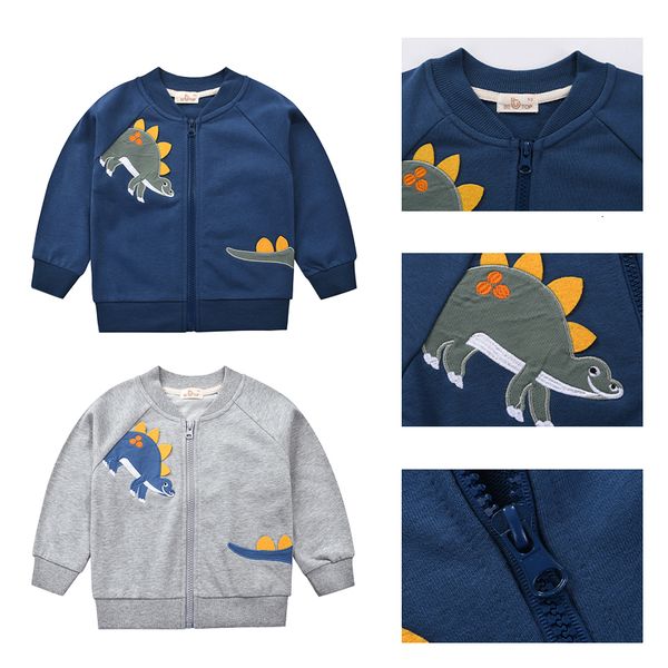 Jacken Kinder Herbst Frühling Mantel Kinder Oberbekleidung Dinosaurier Druck Jacke Baby Jungen Outdoor Sport Kleidung Reißverschluss Casual Mäntel 230904