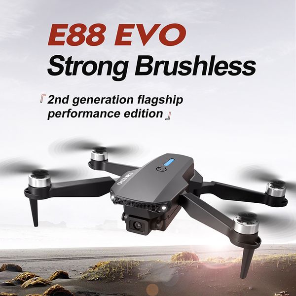 E88 EVO Motore Brushless RC Dron HD 8K Doppia Fotocamera Flusso Ottico Pieghevole Elicottero Quadcopter Drone E525 EVO