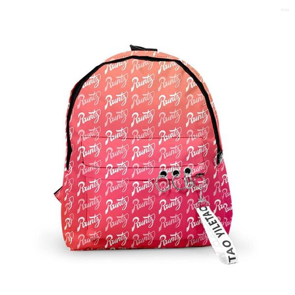 Rucksack Trendy Runty Notebook-Rucksäcke Jungen/Mädchen Schüler Schultaschen 3D-Druck Schlüsselanhänger Oxford Wasserdicht Lustig Niedlich Klein