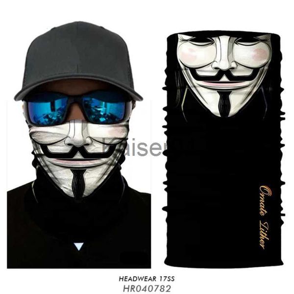 Radfahren Caps Masken 3D braga cuello Bufanda Hombre Bandana Mascarillas Anonymous Halloween Motorrad Maske Gesichtsschutz Sturmhaube V für Vendetta Maske x0904