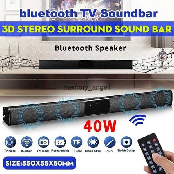 Altoparlanti portatili Colonna altoparlante Bluetooth da 40 W Altoparlante portatile ad alta potenza TV SoundBar per computer Centro musicale Boom Box con radio TF AUX USB HKD230904