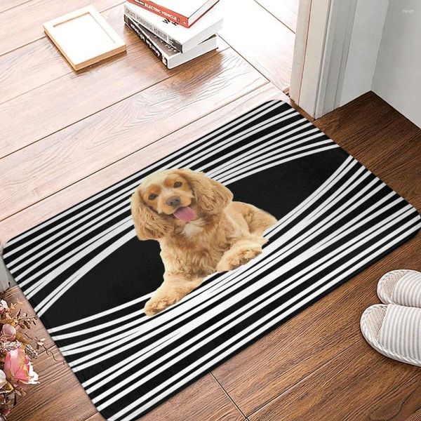 Teppiche Cocker Spaniel Linie Hund Doge Rutschfester Teppich Fußmatte Wohnzimmer Küchenmatte Willkommen Zuhause Teppich