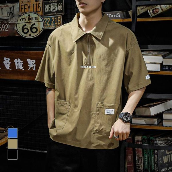 Polos dos homens Japão Estilo Camiseta Homens Vintage Casual Manga Curta Camiseta Roupas 2023 Marca Retro Harajuku 230901