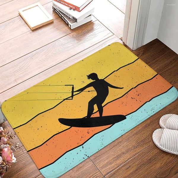 Tapis Vintage Kitesurf Kite Surf Antidérapant Paillasson Tapis De Bain Tapis De Cuisine Bienvenue À La Maison Modèle