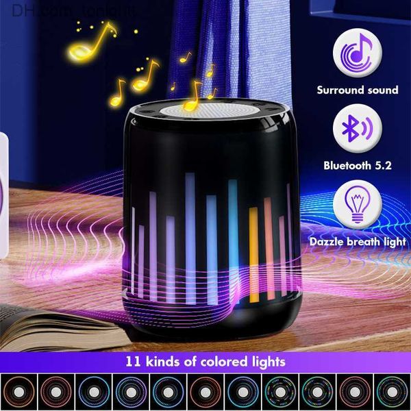 Altoparlanti portatili Altoparlante wireless Bluetooth portatile Home TWS interconnesso Fascio di luce colorato 9D Stereo 360 Surround Sound Supporto TF Card Q230904