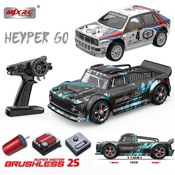 ElectricRC Car MJX Hyper Go 1430114302 Bürstenloses RC-Auto 2,4 G 114 Fernbedienung Pickup 4WD Hochgeschwindigkeits-Offroad-ESC-Driftfahrzeug Jungenspielzeug 230904