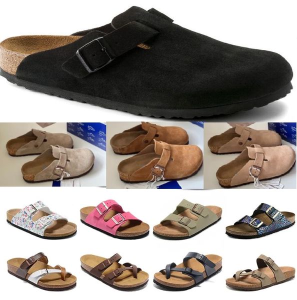 Taupefarbene Designer-Sandalen für Herren und Damen, Slides, Slider, Plateau-Hausschuhe, Sandalen, Boston Soft-Pantoletten, Clogs, Schuhe, Outdoor-/Indoor-Pantoufle-Flip-Flop, dunkelblaue Schuhe