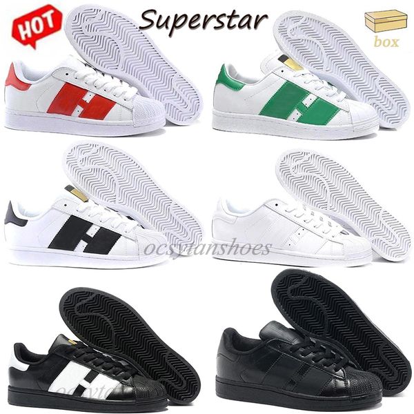 Nouvelles chaussures de course femmes hommes Superstar arc-en-ciel Stan chaussures mode Smith baskets décontracté bleu marine en cuir Sport classique chaussures plates