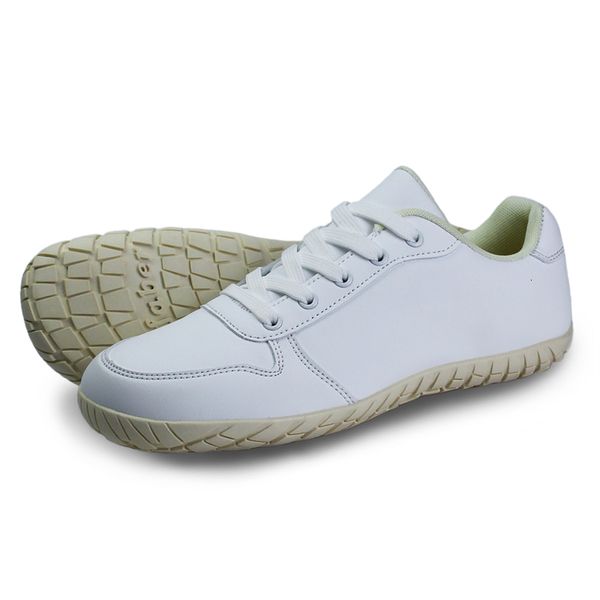 Chinelos ZZFABER Barefoot Sneaker Sapatos de Couro Clássico Sapatilhas Casuais para Homens Confortáveis Unisex Calçados Esportivos Sapatos Brancos 230901