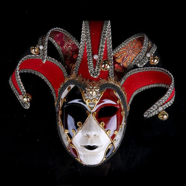 Maschere per feste Uomo Donna Faccia intera Tessuto veneziano Ricamo Masquerade Theatre Jester Ball Consume 230901