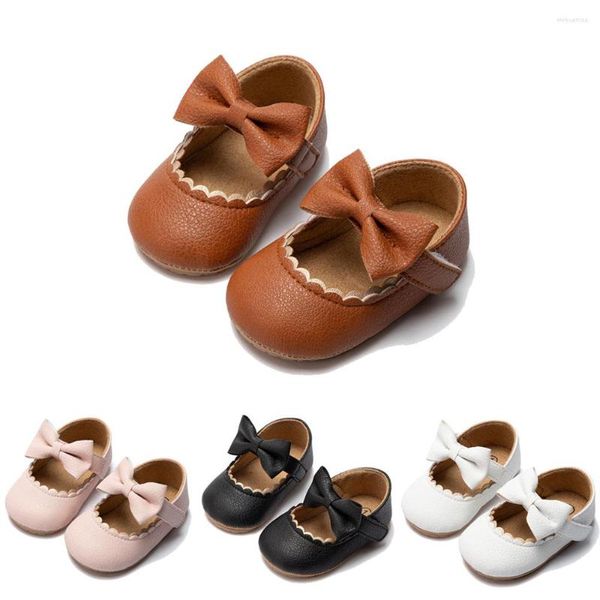 Primeiros caminhantes infantil bebê meninas sola macia bowknot princesa vestido de casamento sapatos mary jane apartamentos prewalker nascido walker tênis